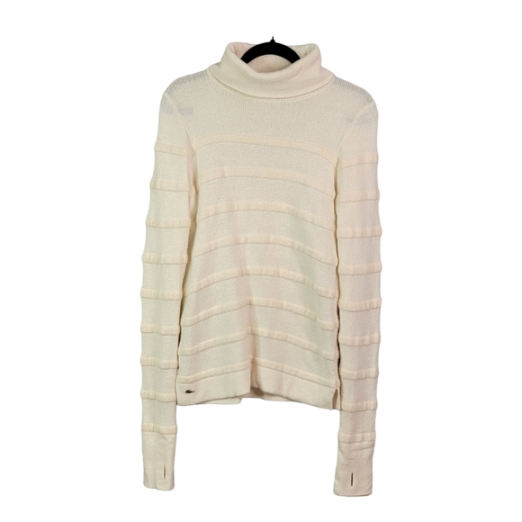 Lacoste Cashmere Wool Blend Turtle Neck 3D Long Sleeve Sweater With Thumb Holes - Picture 5 of 15